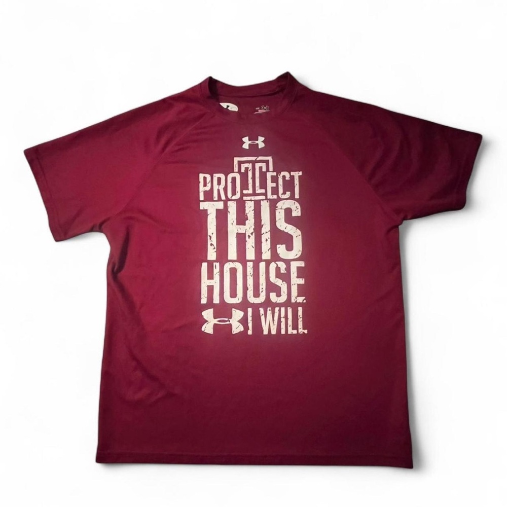 Under Armour Protect this House, Burgundy Performance Top. Men’s small.